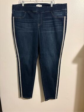 Lane Bryant Dark  Rhinestone Side-Stripe Jeggings